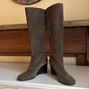 Franco Sarto Suede Grey Wedge Boots